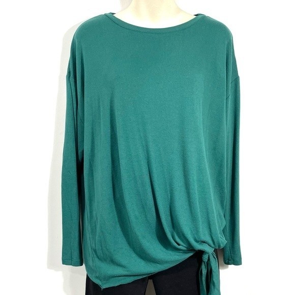 Caslon Green Dolman Sleeve Tie Front Sweater - Picture 2 of 10